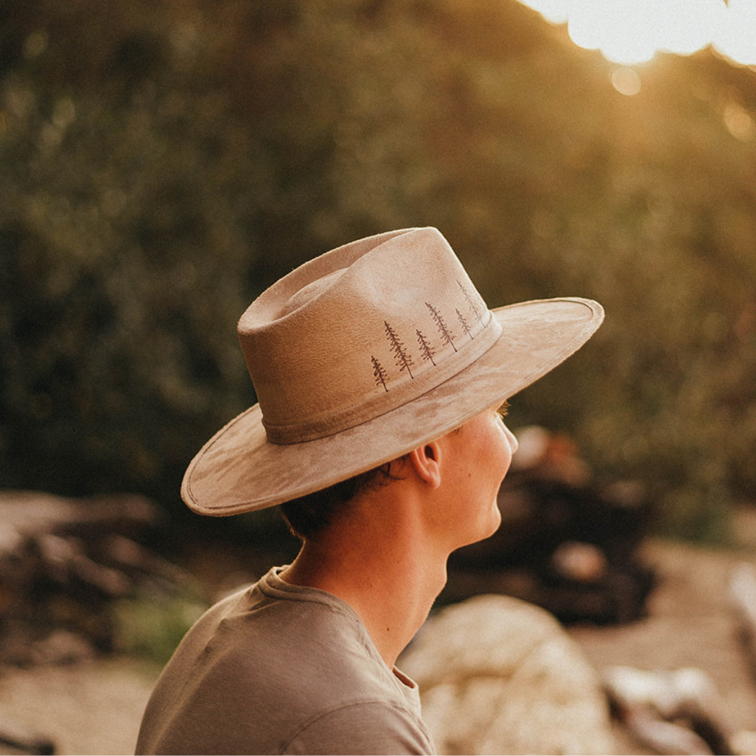 Wood-Burned Wide Brim Rancher Hat - PNW Pines Collection | Pacific