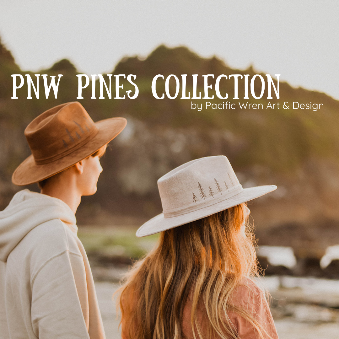 Wood-Burned Wide Brim Rancher Hat - PNW Pines Collection | Pacific