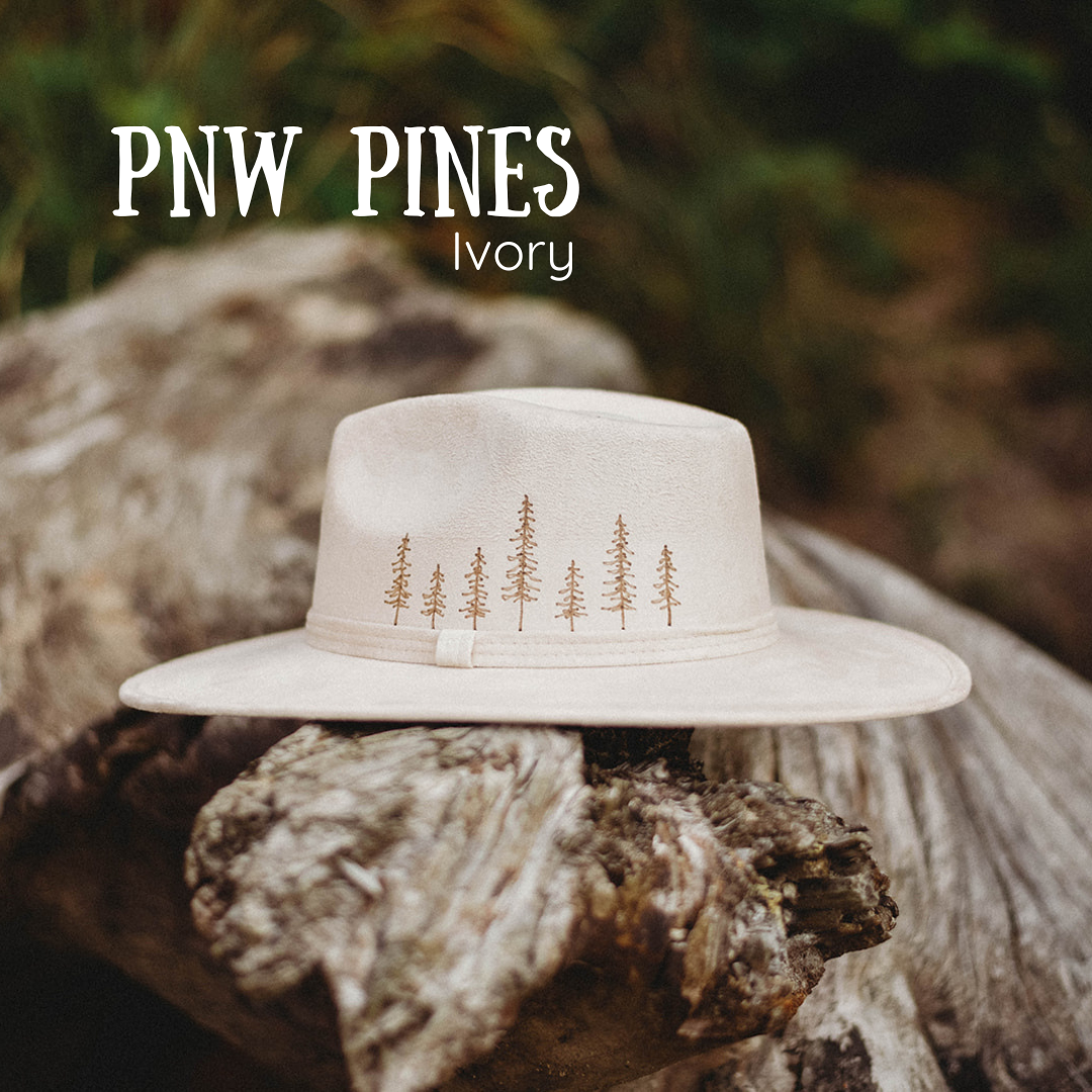 Wood-Burned Wide Brim Rancher Hat - PNW Pines Collection  display picture 3